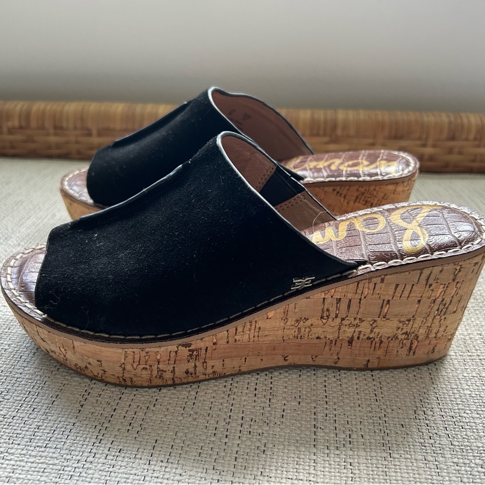 Sam Edelman black suede  wedges